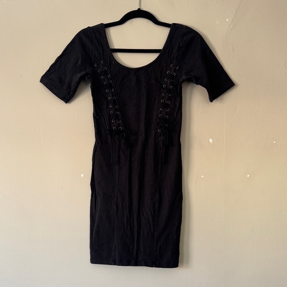 ASOS Black Lace-Up Mini Dress